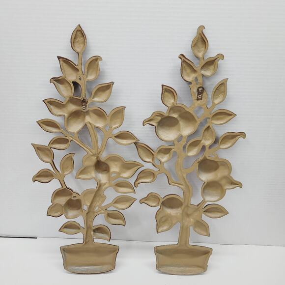 Vintage Sexton USA Cast Aluminum Potted Lemon and Orange Trees Wall Decor READ - Picture 9 of 12